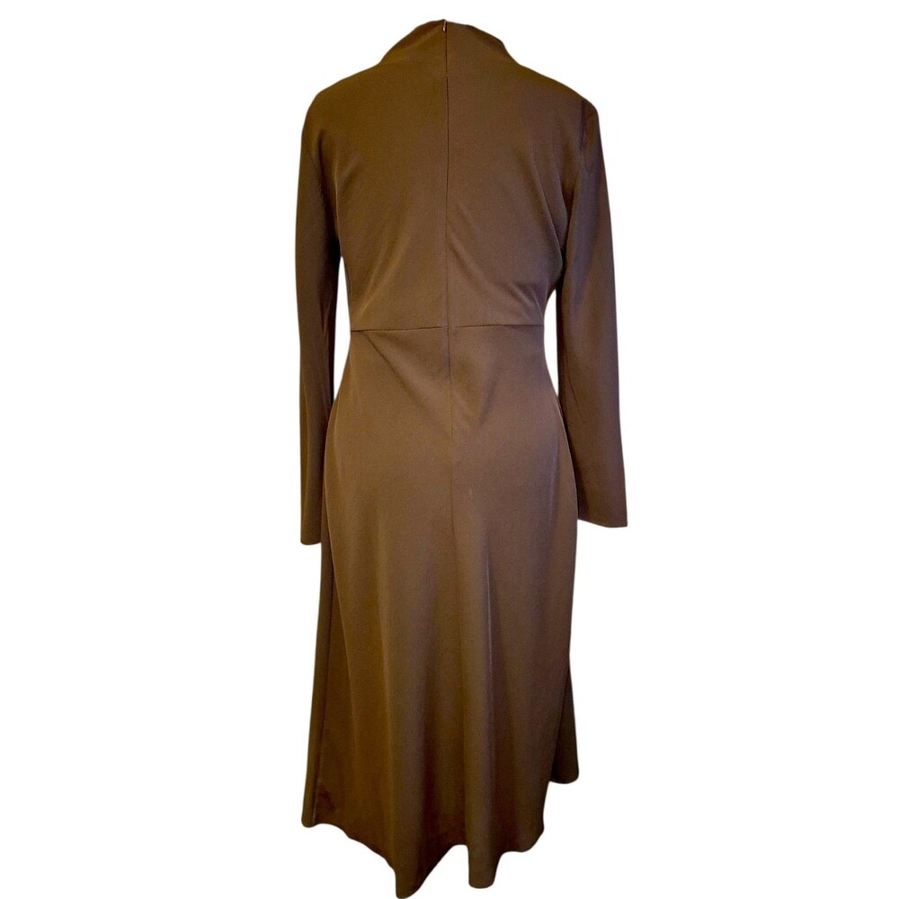 MNG Mango Long Sleeved Midi Dress - Women's U.S. Size 10 (XLARGE) Brown 1st Lady - Picture 6 of 6